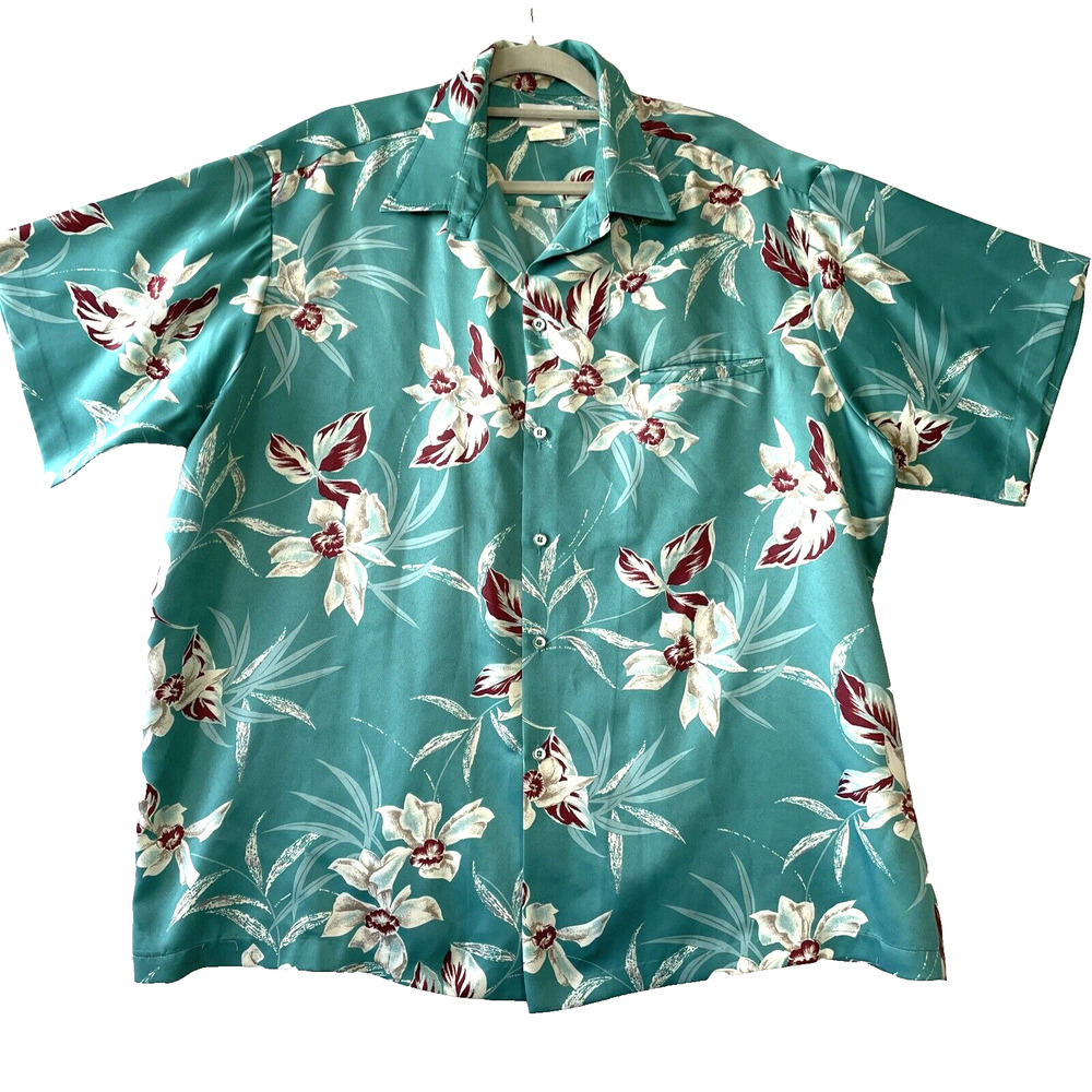 Vintage Tori Richard Short Sleeve Hawaiian Shirt Floral Made in USA Size 2XL